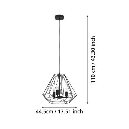 Eglo - Suspension filaire 3xE14/40W/230V