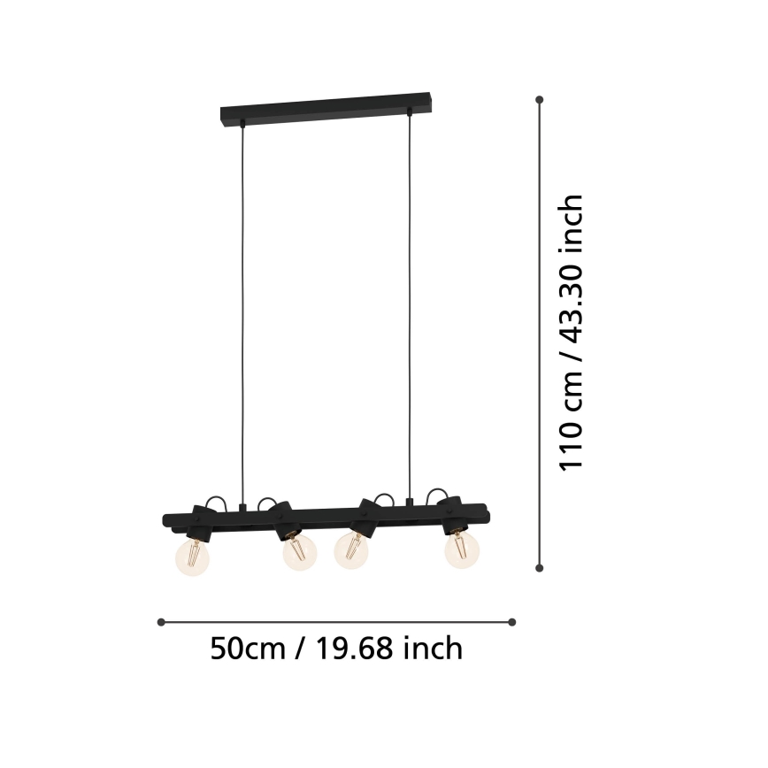 Eglo - Hanglamp aan een koord 4xE27/15W/230V