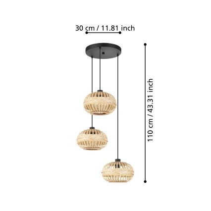 Eglo - Suspension filaire 3xE27/40W/230V d. 48 cm