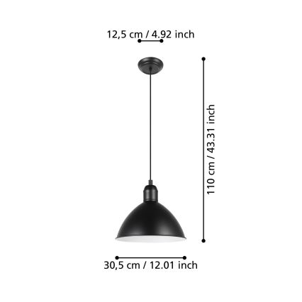 Eglo - Hanglamp aan een koord 1xE27/40W/230V