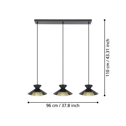 Eglo - Hanglamp aan een koord 3xE27/40W/230V