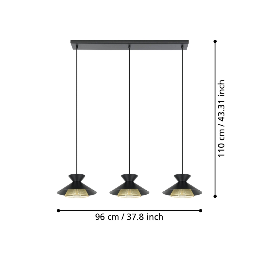 Eglo - Hanglamp aan een koord 3xE27/40W/230V