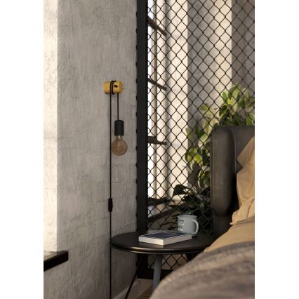 Eglo - Wandlamp 1xE27/13W/230V zwart/beige