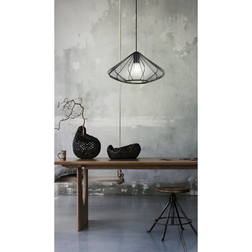 Eglo - Hanglamp aan een koord 1xE27/40W/230V diameter 42,5 cm zwart