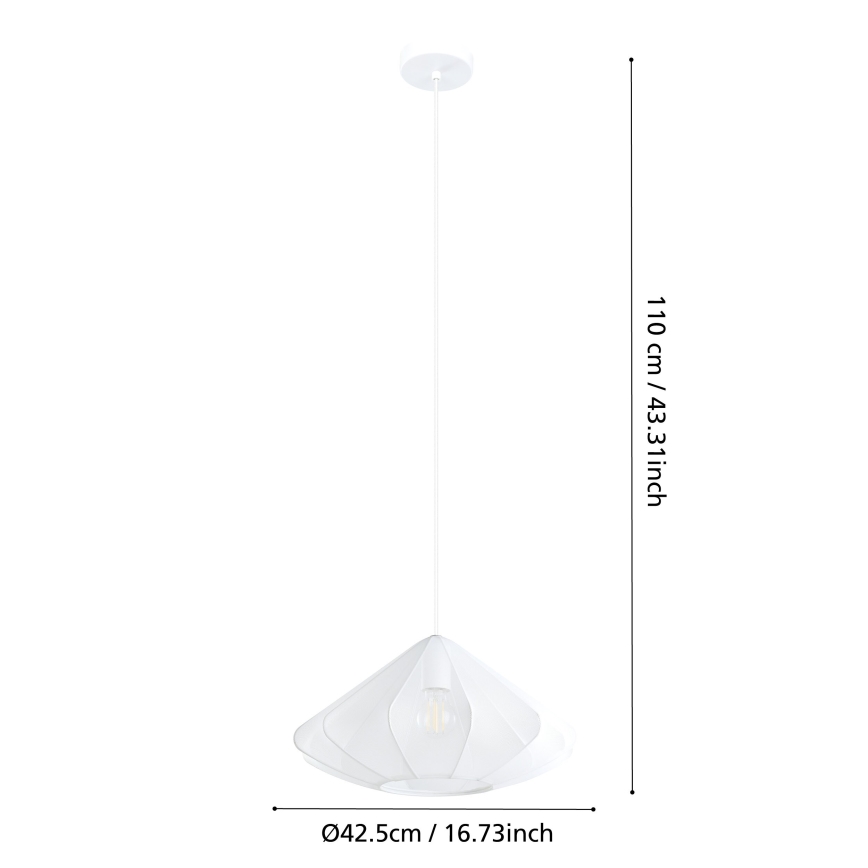 Eglo - Hanglamp aan een koord 1xE27/40W/230V diameter 42,5 cm wit