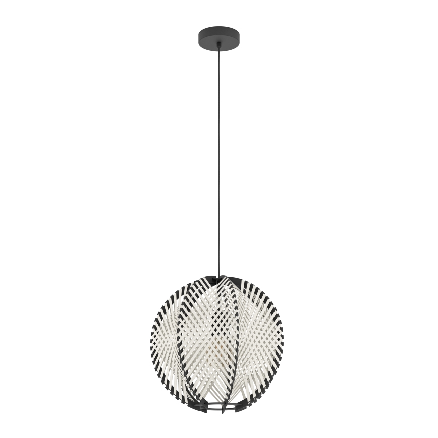 Eglo - Hanglamp aan een koord 1xE27/40W/230V diameter 40 cm wit/zwart