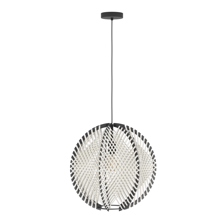 Eglo - Hanglamp aan een koord 1xE27/40W/230V diameter 48 cm wit/zwart