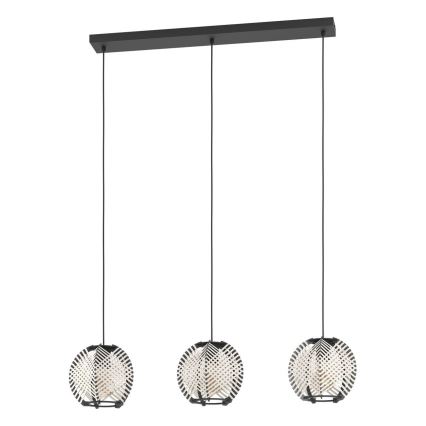 Eglo - Hanglamp aan een koord 3xE27/40W/230V wit/zwart