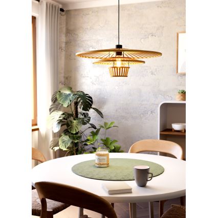 Eglo - Hanglamp aan kabel 1xE27/40W/230V bamboe