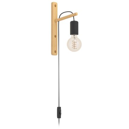 Eglo - Wandlamp 1xE27/10W/230V rubber vijg bruin/zwart