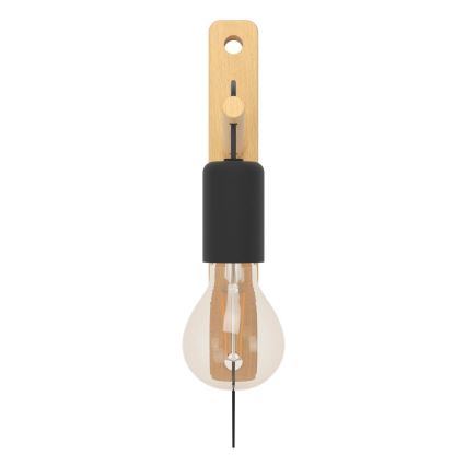 Eglo - Wandlamp 1xE27/10W/230V rubber vijg bruin/zwart