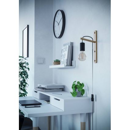 Eglo - Wandlamp 1xE27/10W/230V rubber vijg bruin/zwart