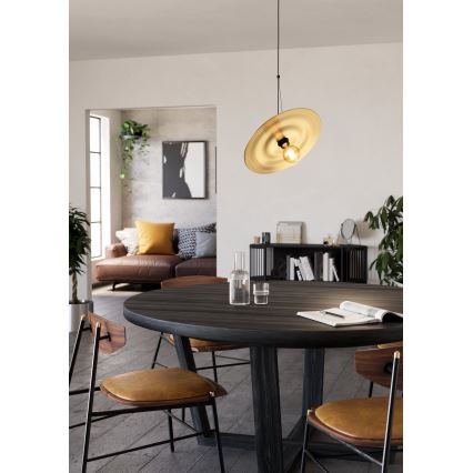 Eglo - Hanglamp aan een koord 1xE27/40W/230V goud