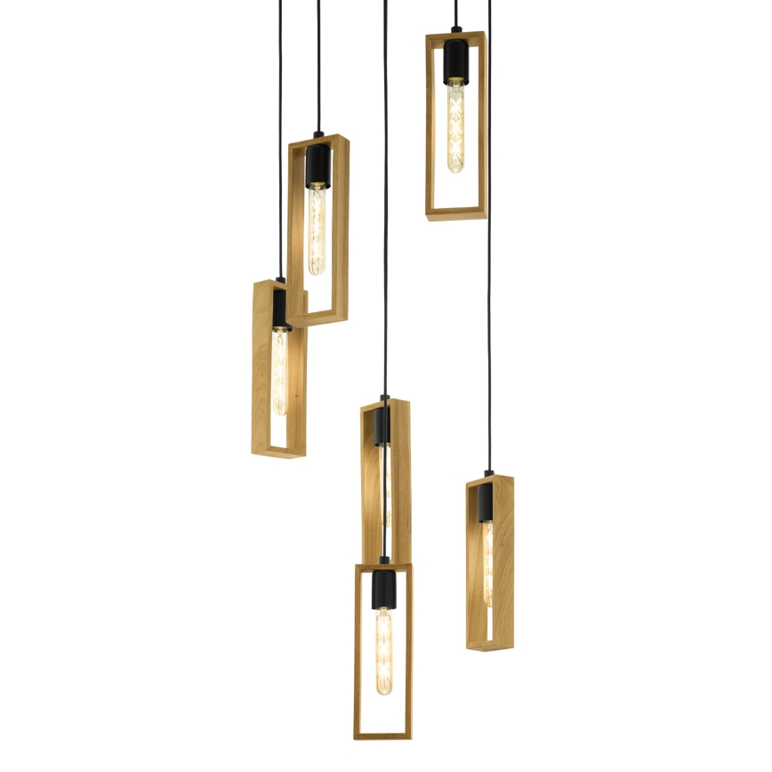 Eglo - Hanglamp aan een koord 6xE27/60W/230V - FSC gecertificeerd
