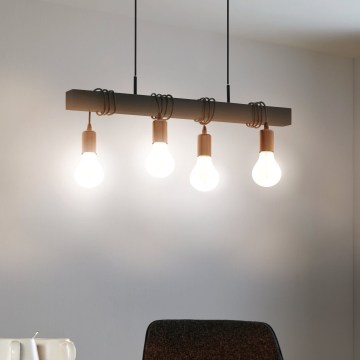 Eglo 44061 - Suspension à câble TOWNSHEND 4xE27/40W/230V noire