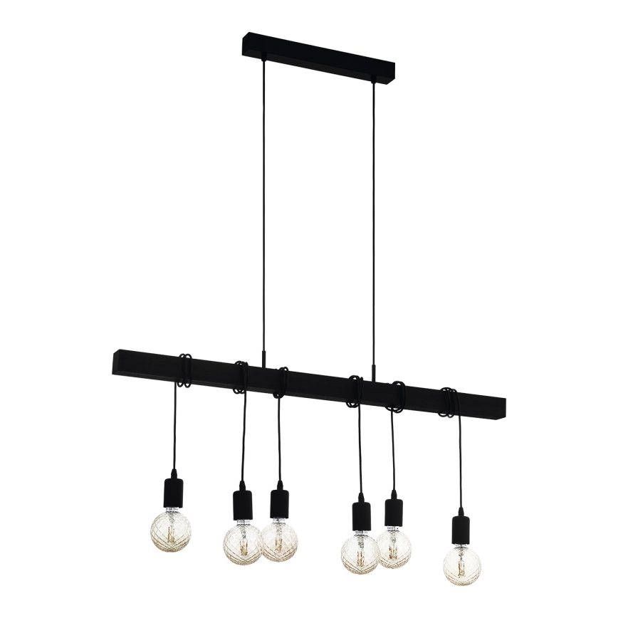 Eglo - Hanglamp aan een koord TOWNSHEND 6xE27/60W/230V - FSC gecertificeerd