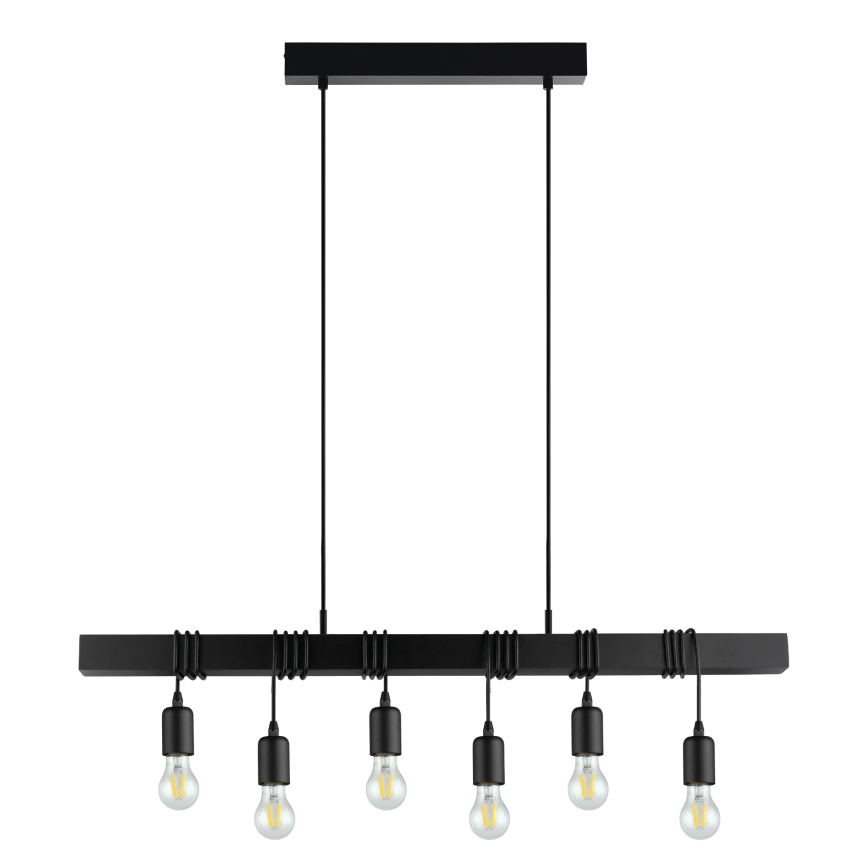 Eglo - Hanglamp aan een koord TOWNSHEND 6xE27/60W/230V - FSC gecertificeerd