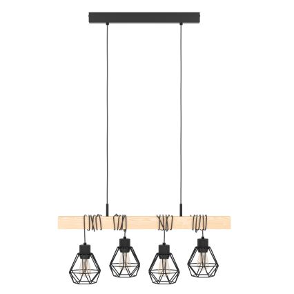 Eglo - Hanglamp aan een koord TOWNSHEND 4xE27/60W/230V - FSC gecertificeerd