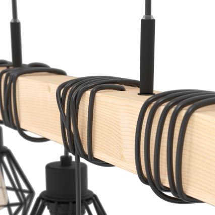 Eglo - Hanglamp aan een koord TOWNSHEND 6xE27/60W/230V - FSC gecertificeerd