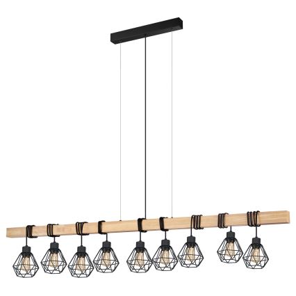 Eglo - Hanglamp aan een koord TOWNSHEND 9xE27/60W/230V - FSC gecertificeerd