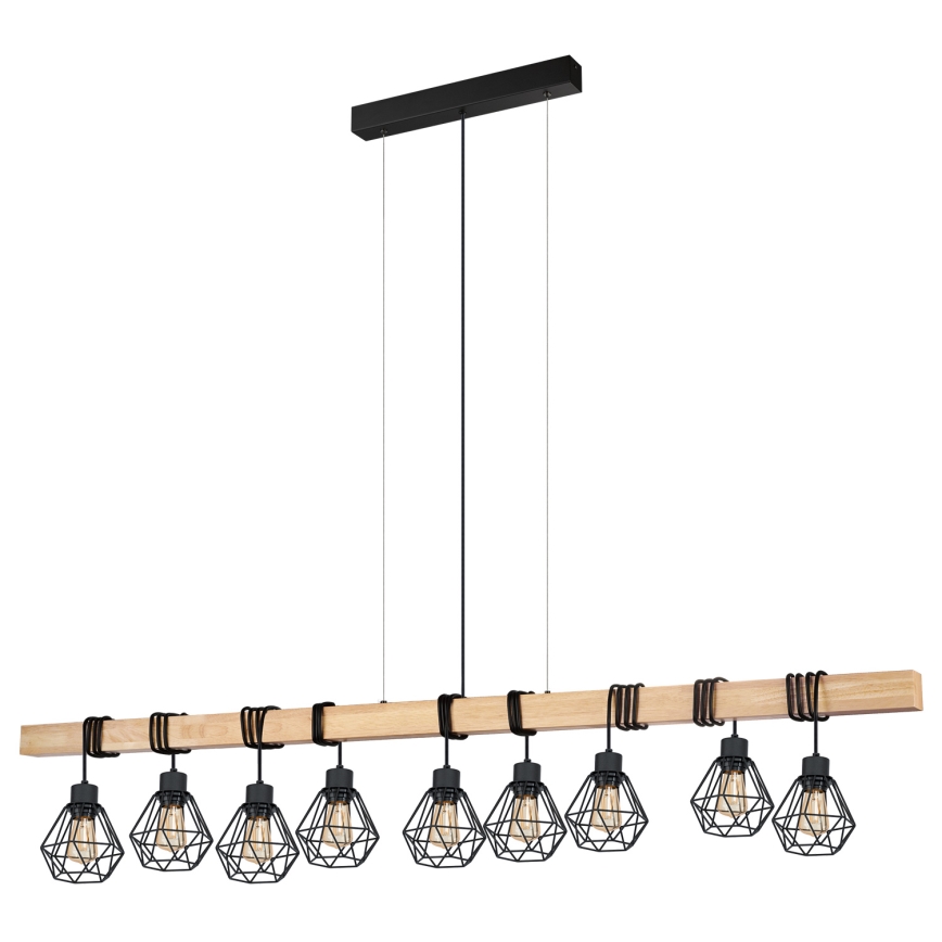 Eglo - Hanglamp aan een koord TOWNSHEND 9xE27/60W/230V - FSC gecertificeerd
