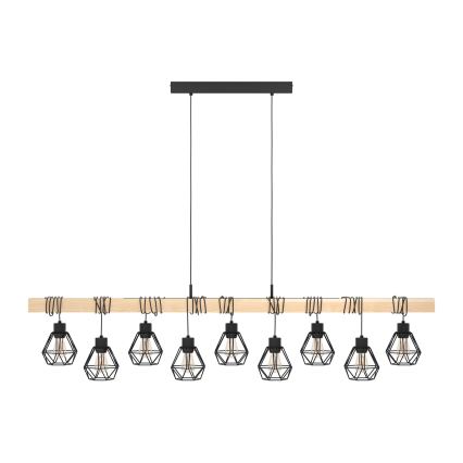 Eglo - Hanglamp aan een koord TOWNSHEND 9xE27/60W/230V - FSC gecertificeerd