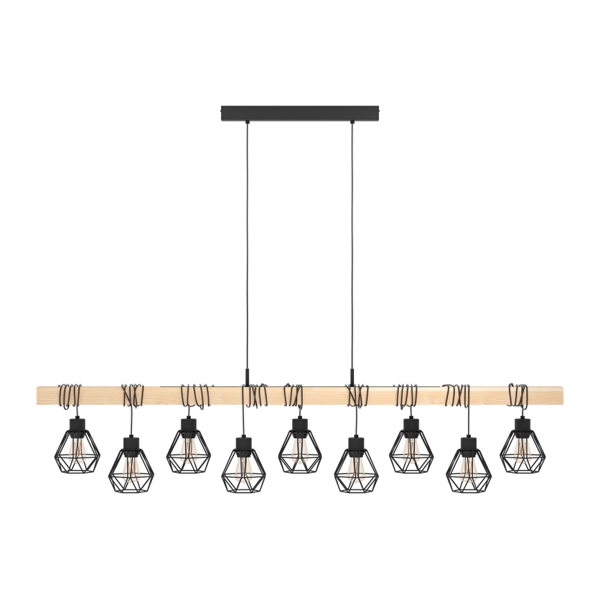Eglo - Hanglamp aan een koord TOWNSHEND 9xE27/60W/230V - FSC gecertificeerd