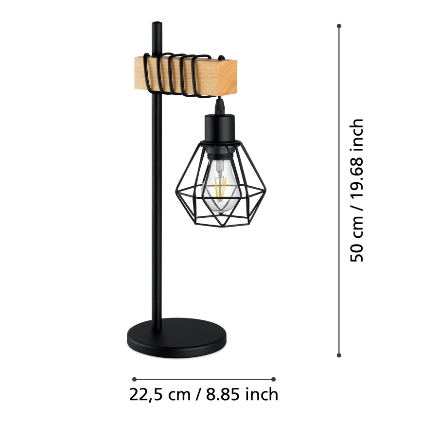 Eglo - Lampe de table TOWNSHEND 1xE27/60W/230V - FSC certifié