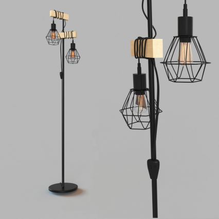 Eglo - Staande Lamp TOWNSHEND 2xE27/60W/230V - FSC gecertificeerd