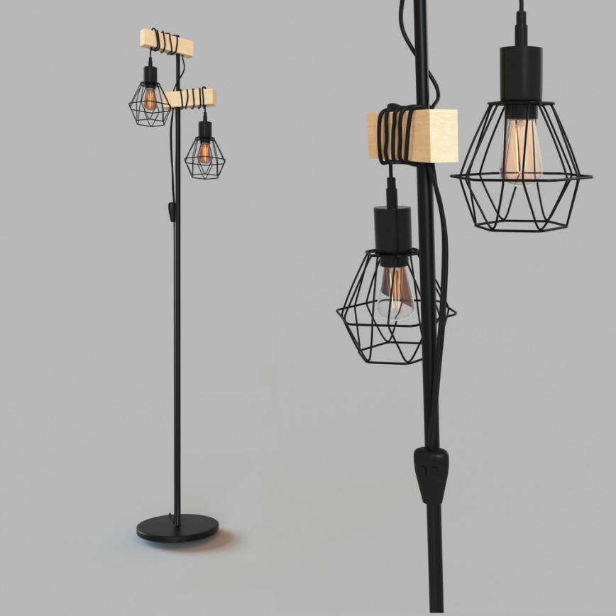 Eglo - Staande Lamp TOWNSHEND 2xE27/60W/230V - FSC gecertificeerd