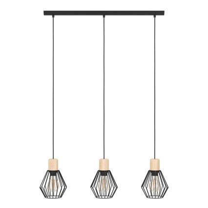 Eglo - Hanglamp aan een koord 3xE27/60W/230V - FSC gecertificeerd