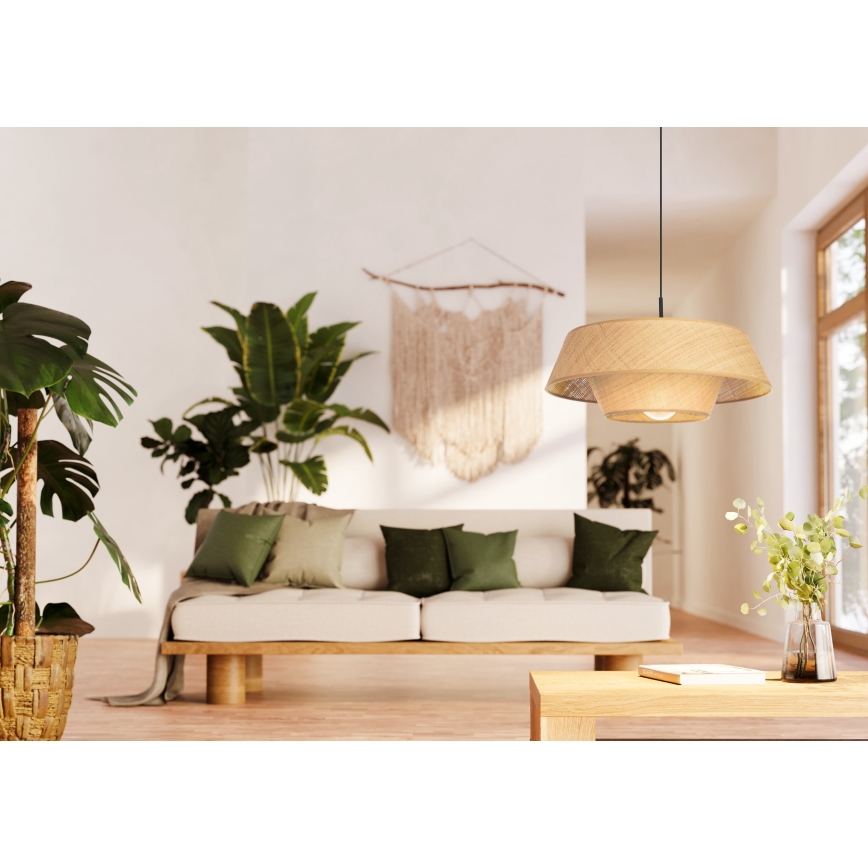 Eglo - Suspension sur câble 1xE27/60W/230V en rotin