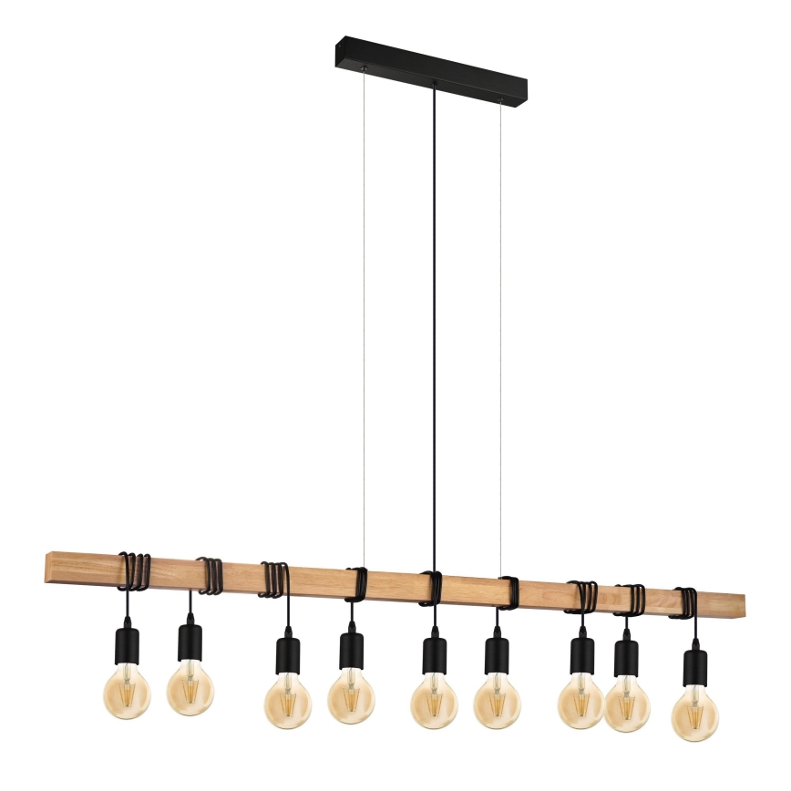 Eglo - Hanglamp aan een koord TOWNSHEND 9xE27/60W/230V - FSC gecertificeerd