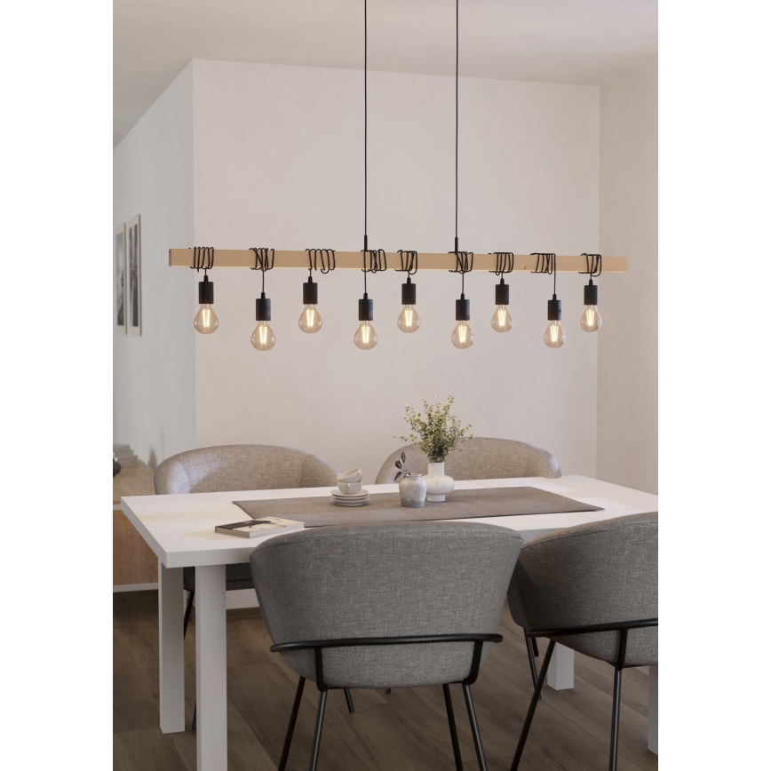 Eglo - Suspension filaire TOWNSHEND 9xE27/60W/230V - FSC certifié