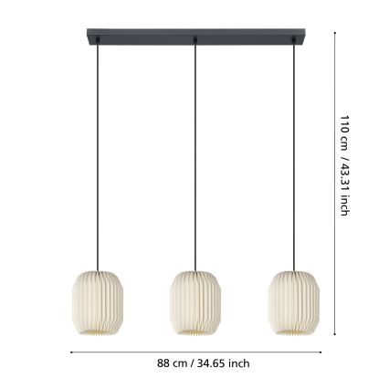 Eglo - Suspension filaire 3xE27/40W/230V