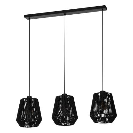Eglo - Suspension filaire 3xE27/60W/230V noir