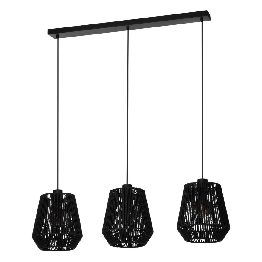 Eglo - Suspension filaire 3xE27/60W/230V noir