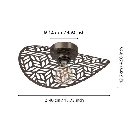 Eglo - Plafondlamp 1x E27 (60W, 230V), Ø 40 cm, brons
