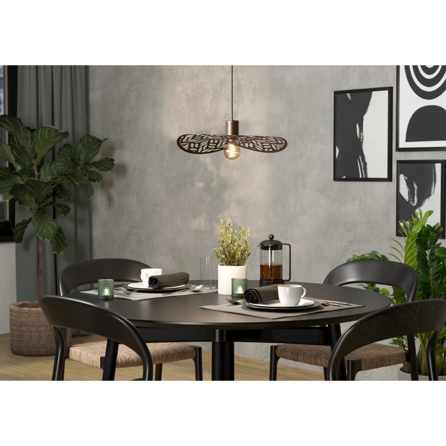 Eglo - Suspension sur câble 1xE27/60W/230V Ø 40 cm bronze