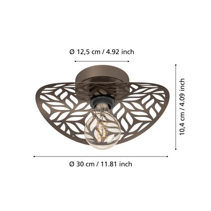 Eglo - Applique murale 1xE27/60W/230V, finition bronze