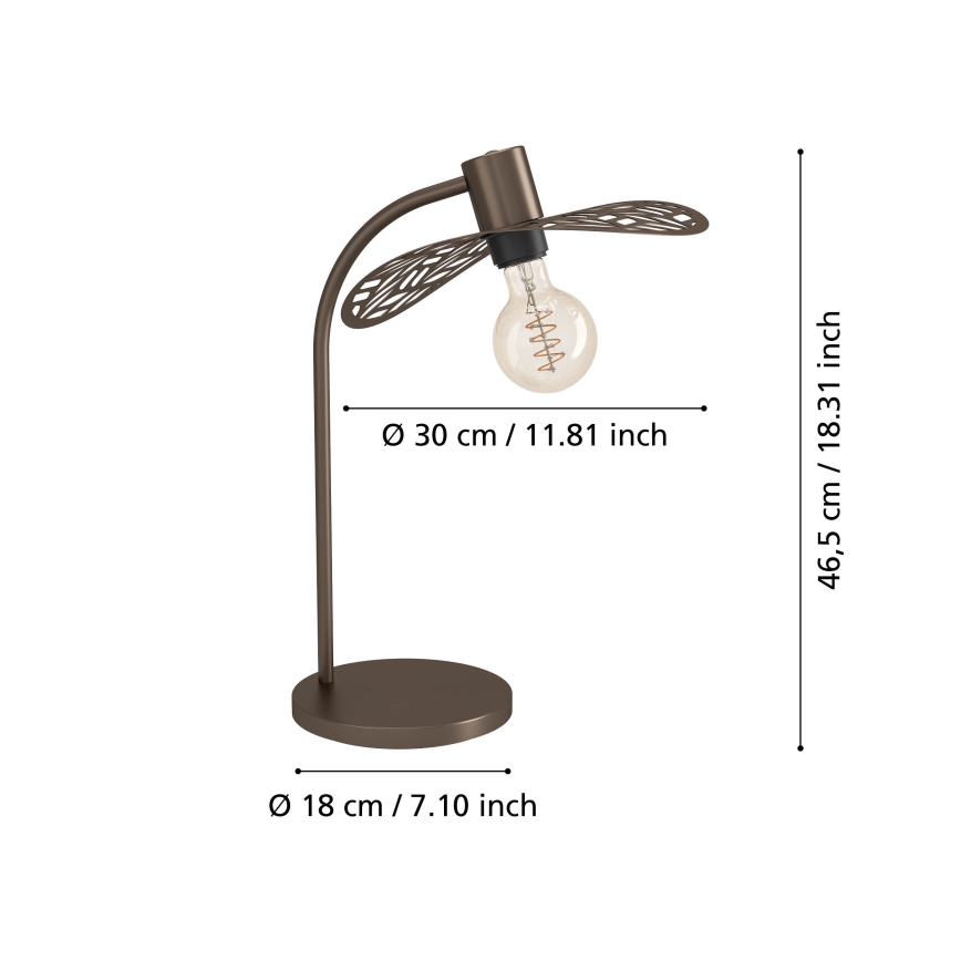 Eglo - Tafellamp 1xE27/60W/230V bronskleurig