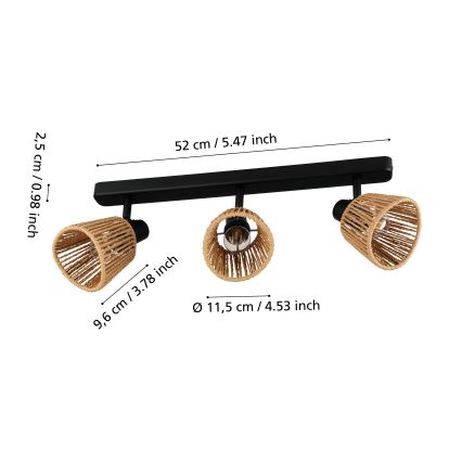 Eglo - Spot 3xE14/10W/230V noir/beige