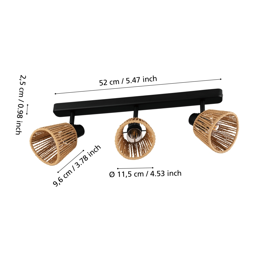 Eglo - Spot 3xE14/10W/230V noir/beige