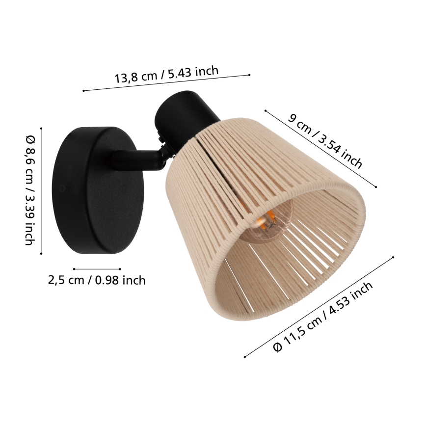 Eglo - Wandspot 1xE14/40W/230V beige/zwart
