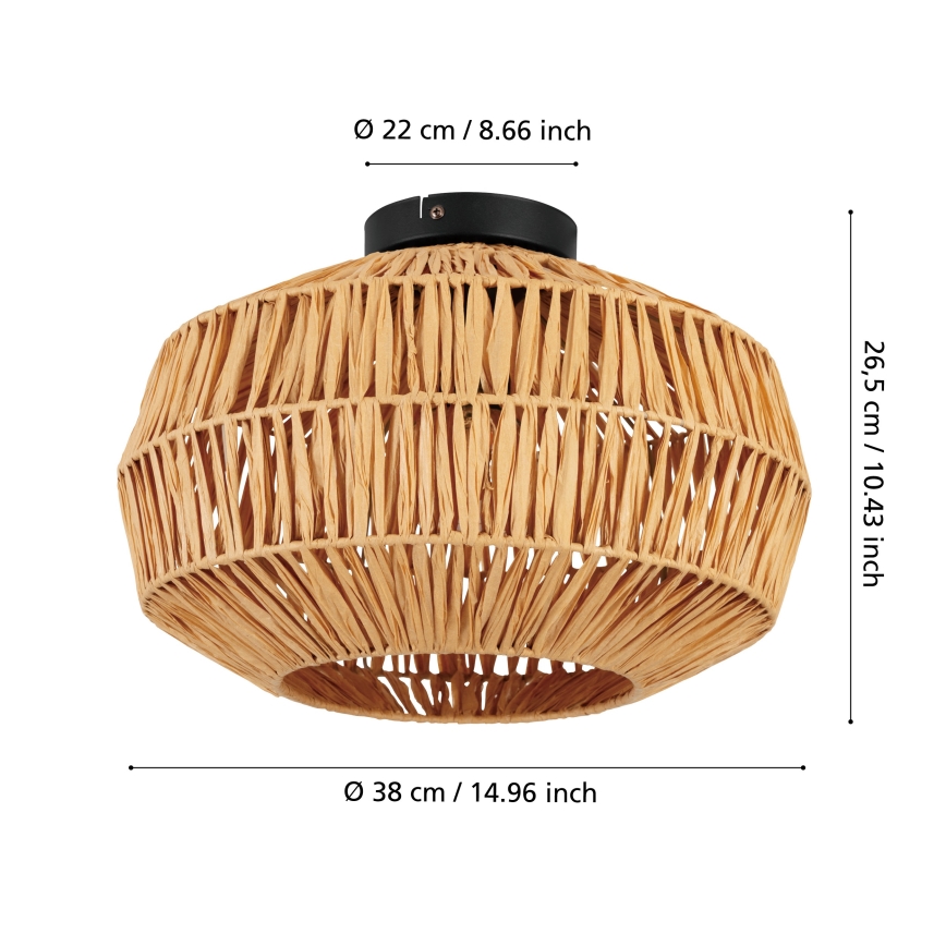 Eglo - Plafonnier 1xE27/40W/230V Ø 38 cm marron