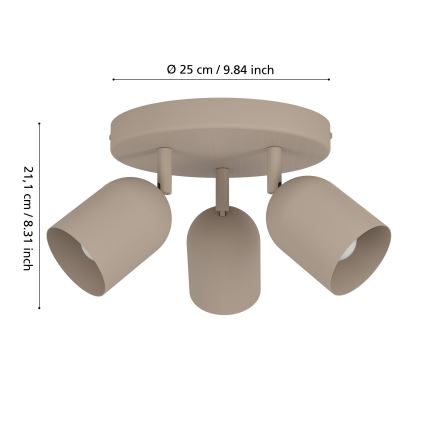 Eglo - Spot 3xE14/40W/230V Ø 25 cm beige