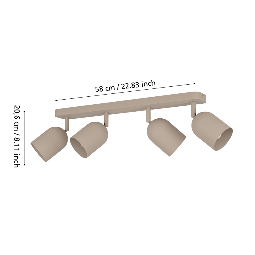Eglo - Plafondspot 4xE14/40W/230V beige