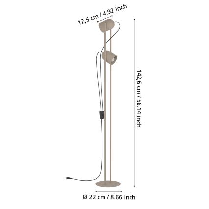 Eglo - Vloerlamp 2xE14/8W/230V beige