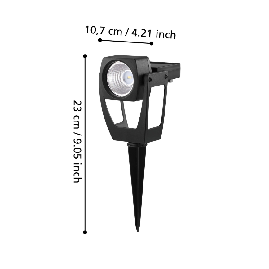 Eglo 48719 - Projecteur solaire LED, 0,1 W, 3,2 V, batterie 1000 mAh, IP44