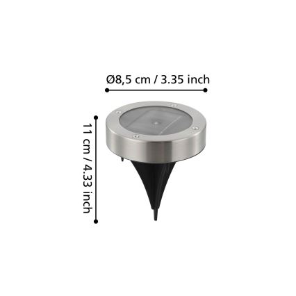 Eglo 48777 - Luminaire solaire LED avec capteur LED/0,07W/1,2V 200 mAh chrome mat